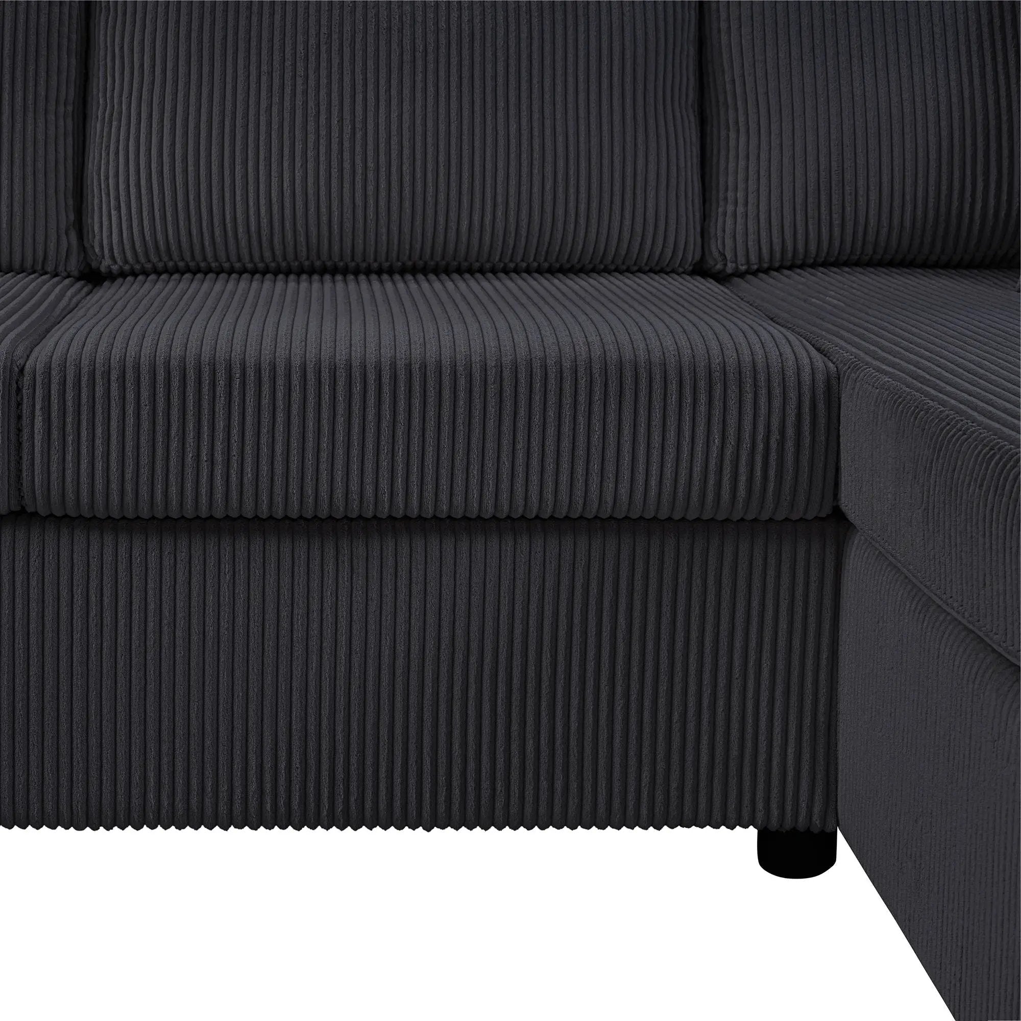 Oversized Sectional U-Shaped Sofa With Chaise Lounge And Three Soft Throw Pillows by HouseOfZazla