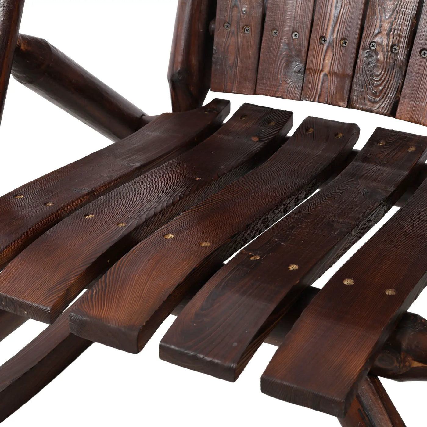 Durable Wooden Porch Rocker, Fir Log Rocking Chair by HouseOfZazla