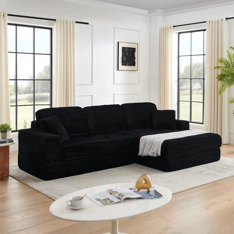 Modern Minimalist L Shape Modular Sectional Sofa, Couch by Unique Piece Furniture