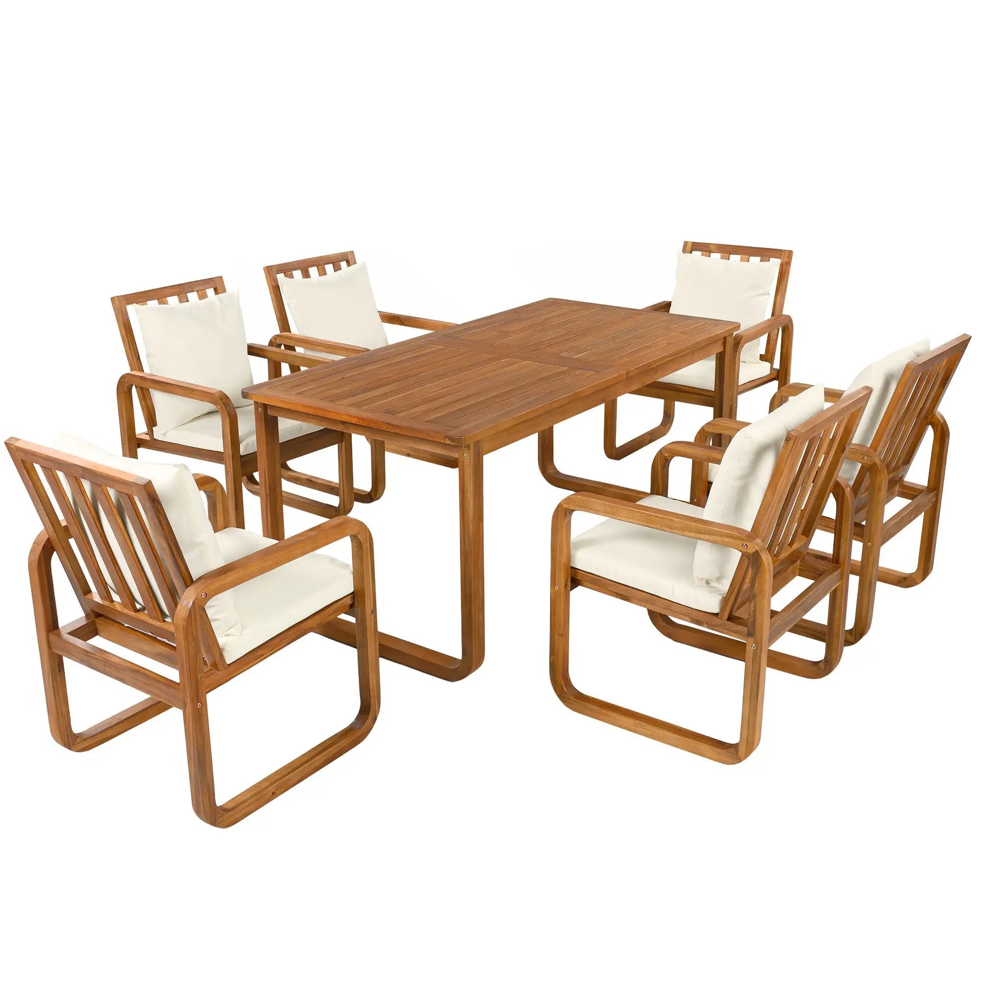 7 Pieces Patio Dining Set Outdoor Dining Table and Chairs by HouseOfZazla