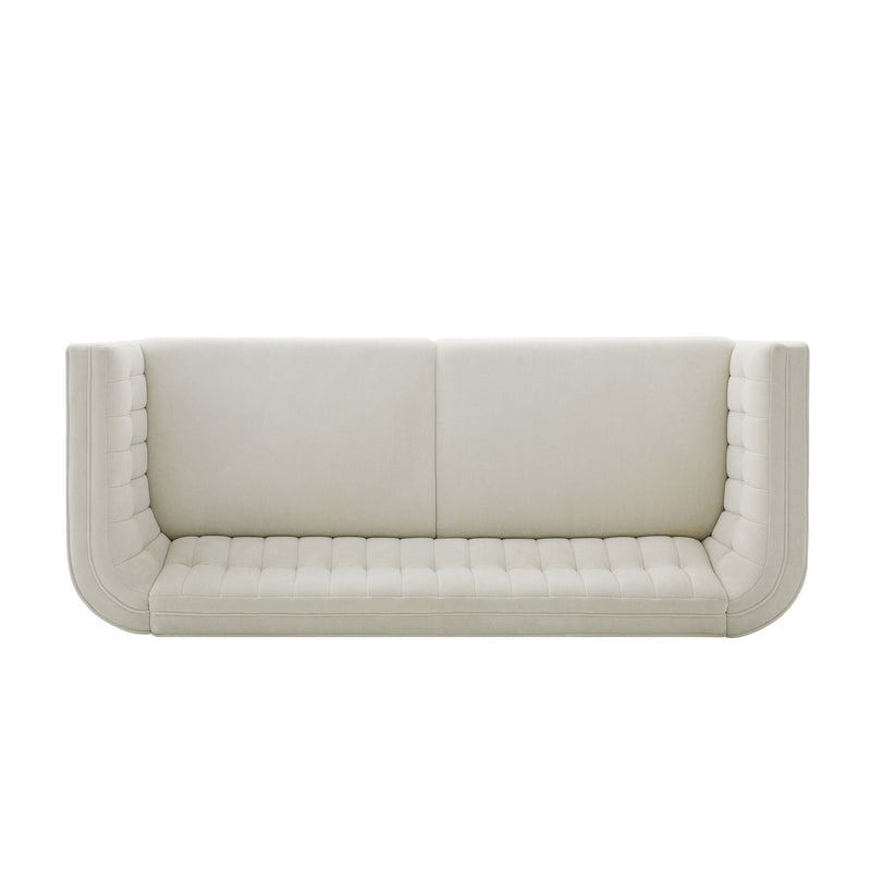 Modern 3 Seater Sofa Upholstered Couch with Curved Armrests by HouseOfZazla
