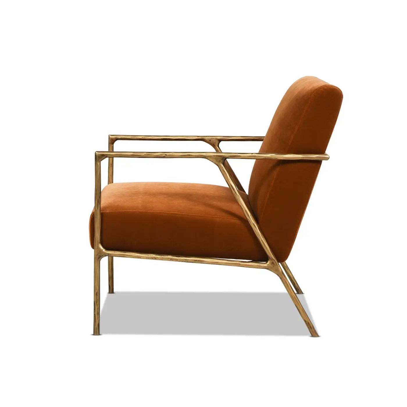 Aerin - Hammered Brass Upholstered Accent Arm Chair by Unique Piece Furniture