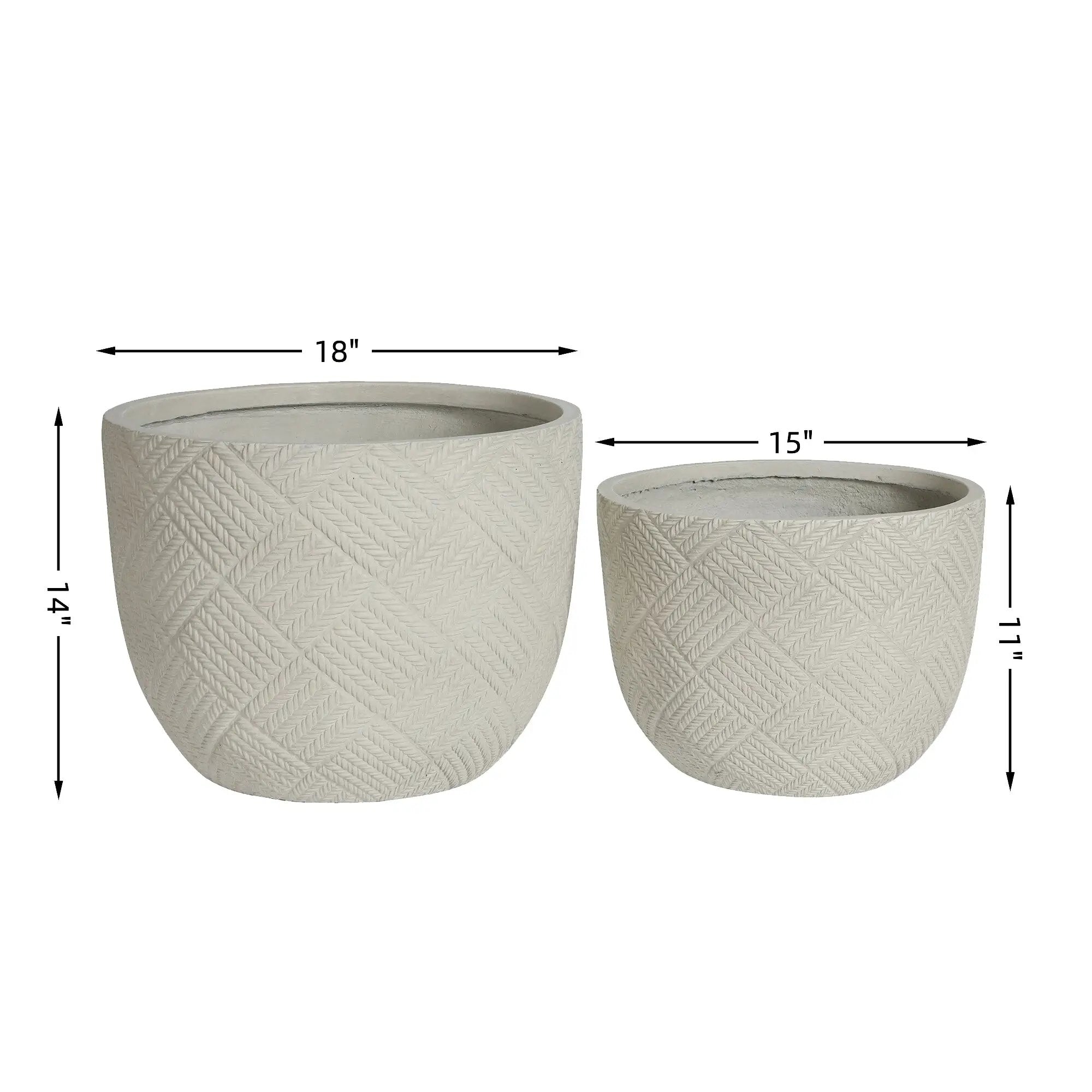 Round Concrete Planter Set of 2 by HouseOfZazla