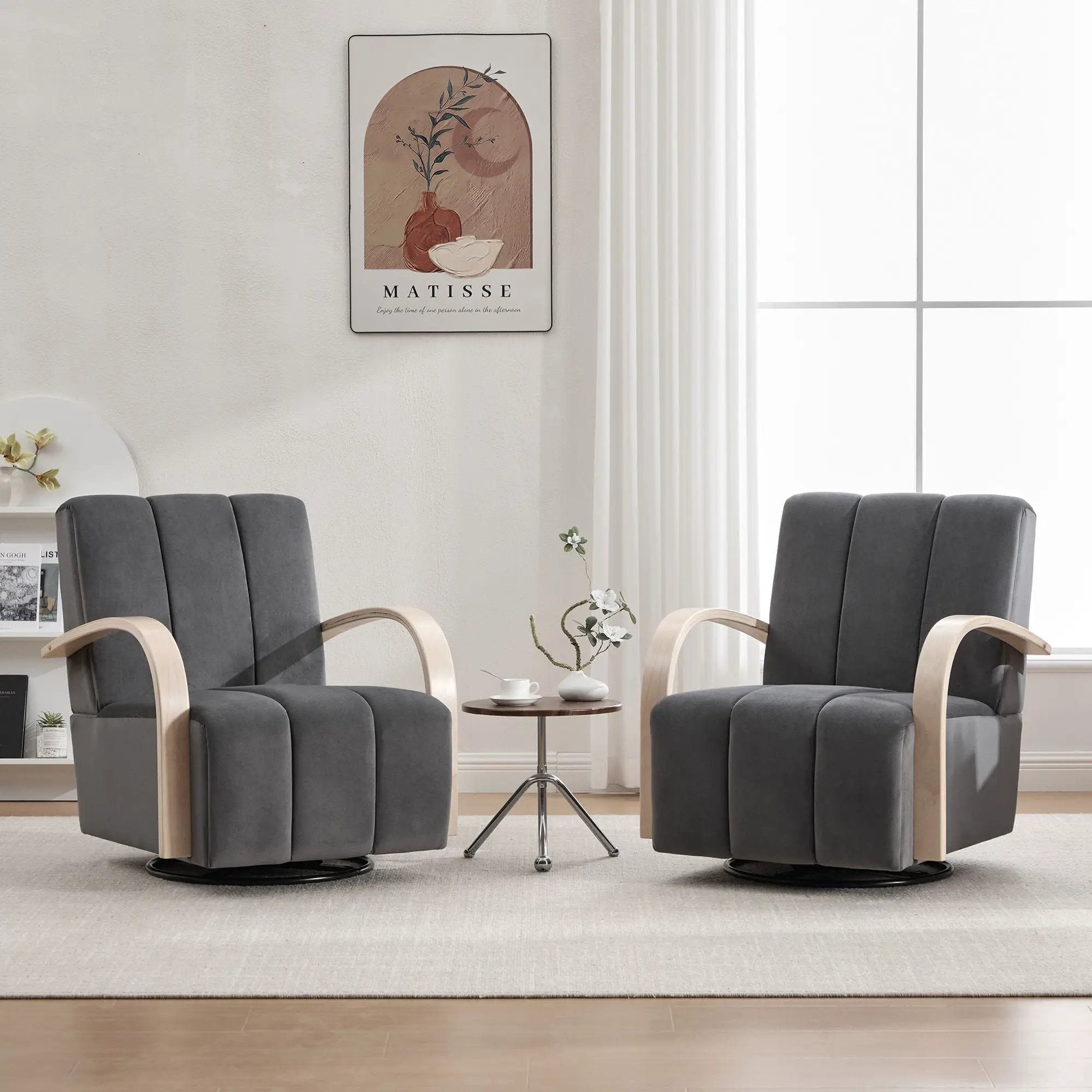 360° Swivel Accent Chair With Armrests by Unique Piece Furniture
