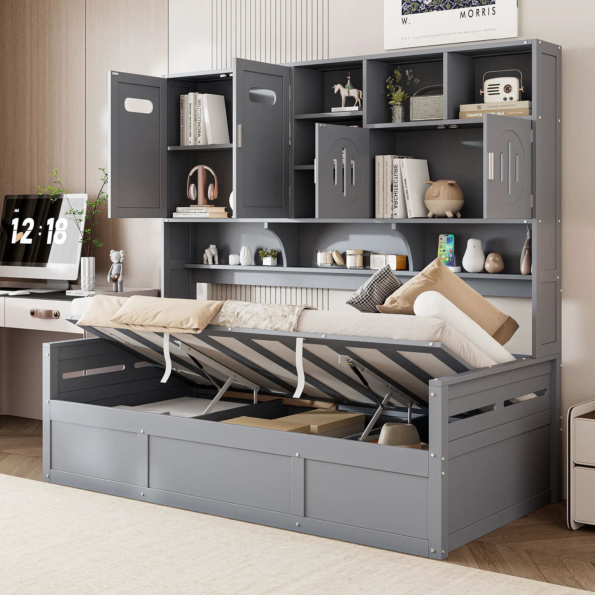 Daybed With All-In-One Cabinet And Shelf by HouseOfZazla