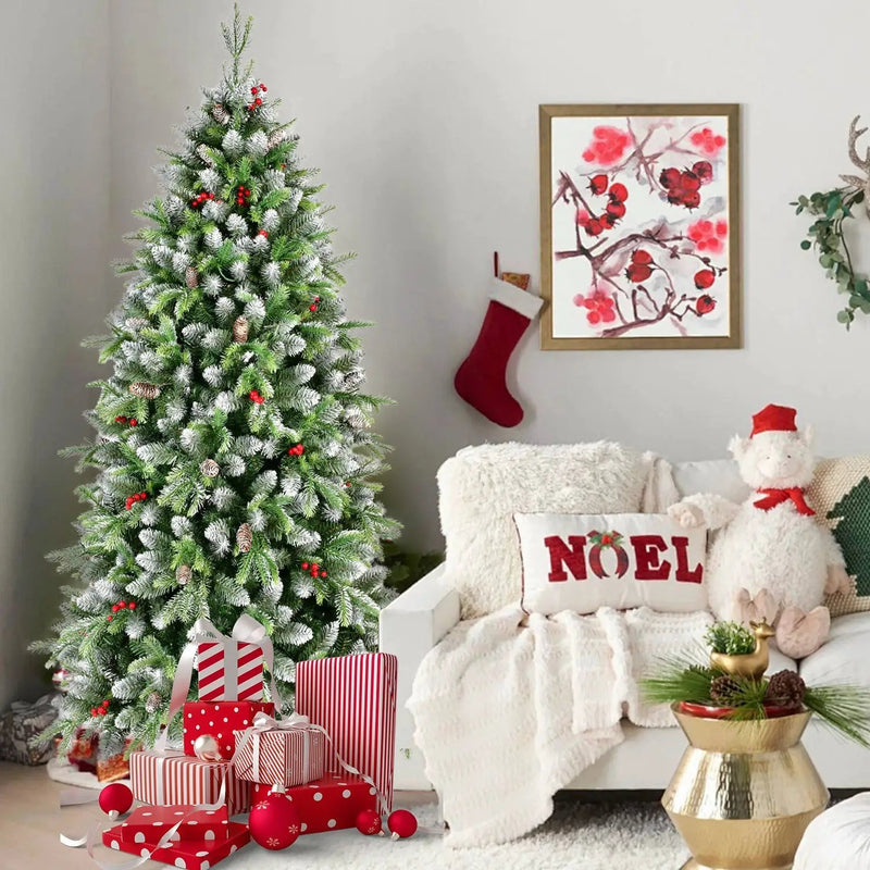 6ft Pre-Lit Artificial Christmas Tree with 380 Warm White LED Lights by HouseOfZazla