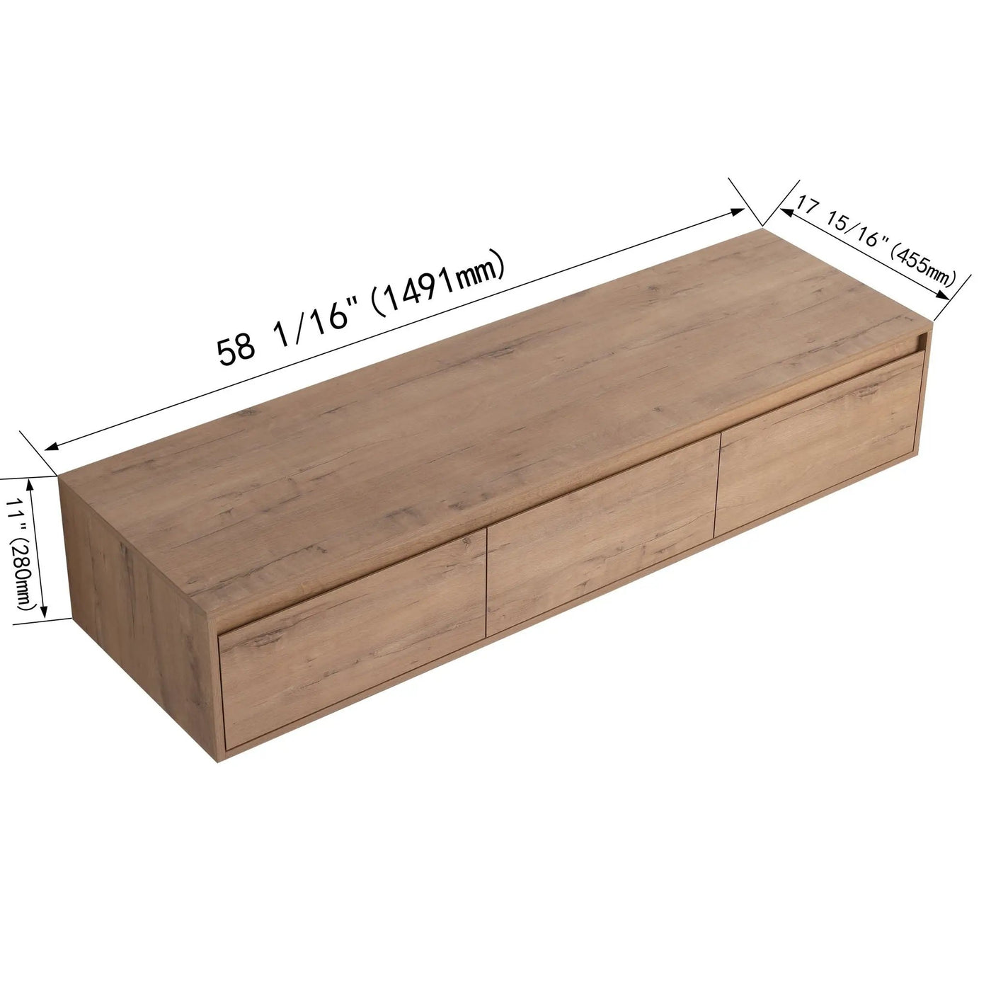 Modern Minimalist Bathroom Cabinet With Soft Close Drawers And Floating Mounting Design by HouseOfZazla