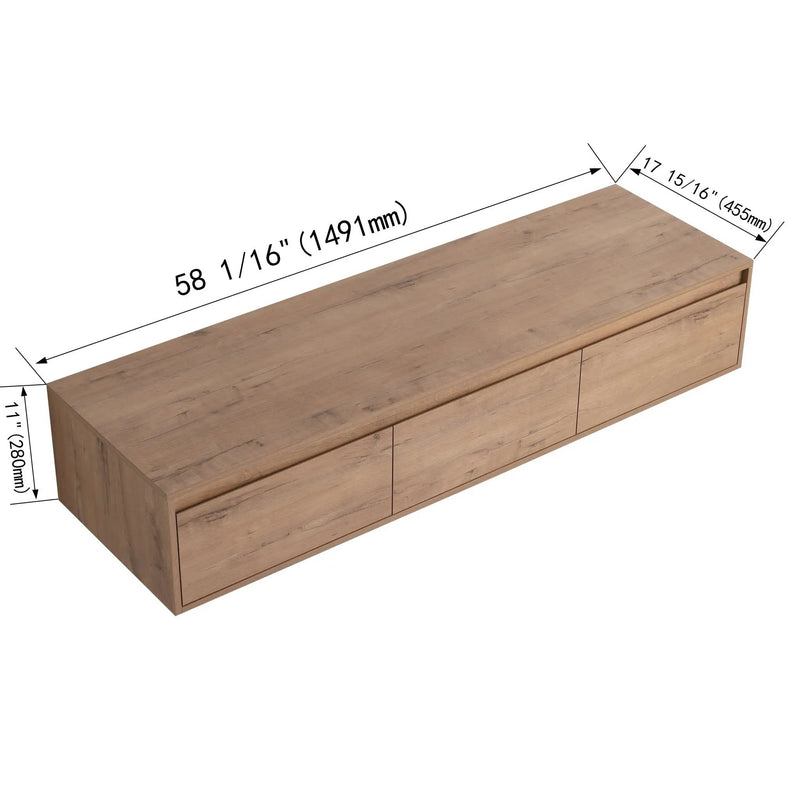 Modern Minimalist Bathroom Cabinet With Soft Close Drawers And Floating Mounting Design by HouseOfZazla