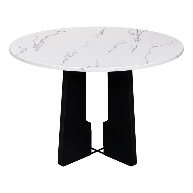 5 Piece Round Dining Table Set, Modern Dining Table And 4 Upholstered Chairs For Dining Room