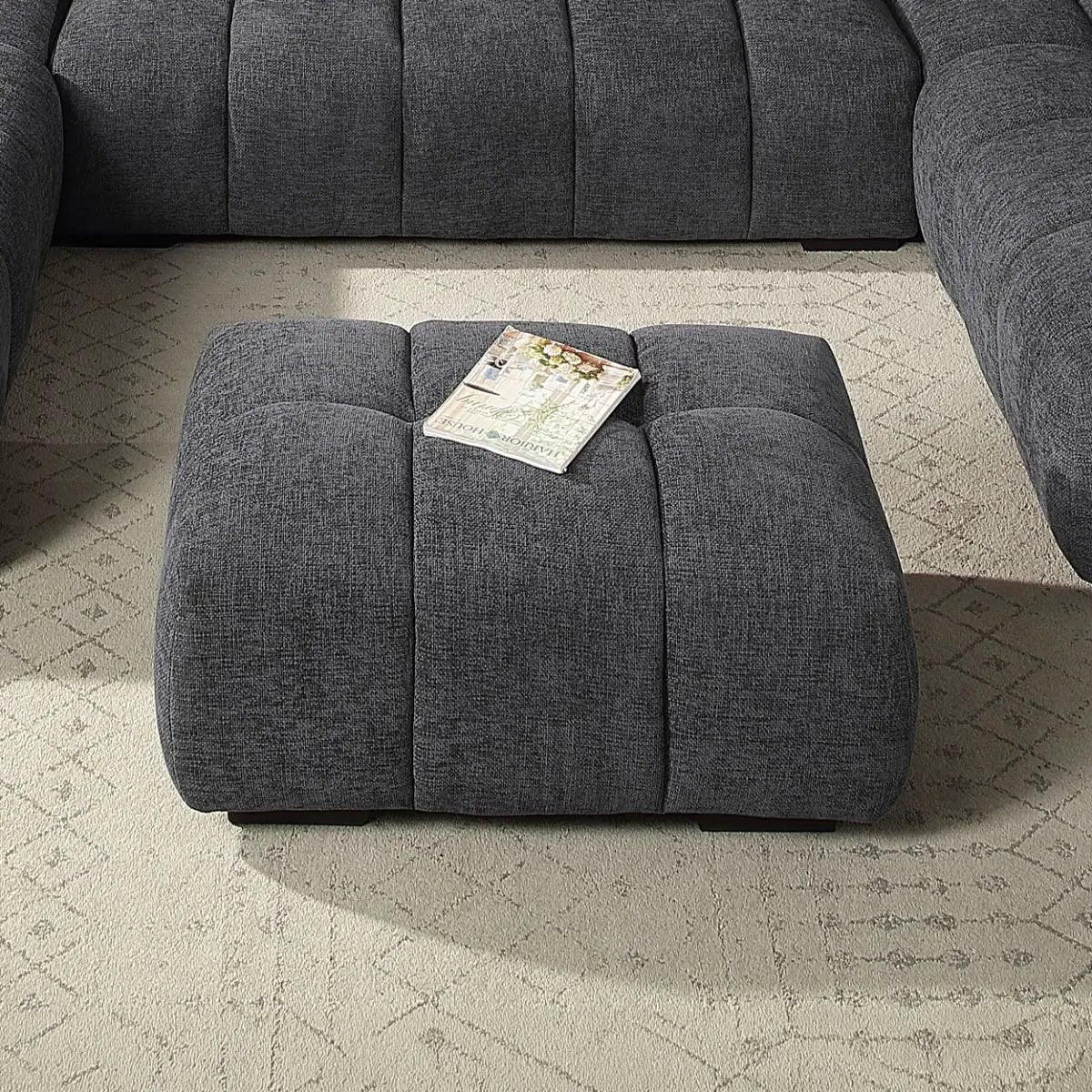 Chosen - Ottoman - Gray Chenille by Unique Piece Furniture