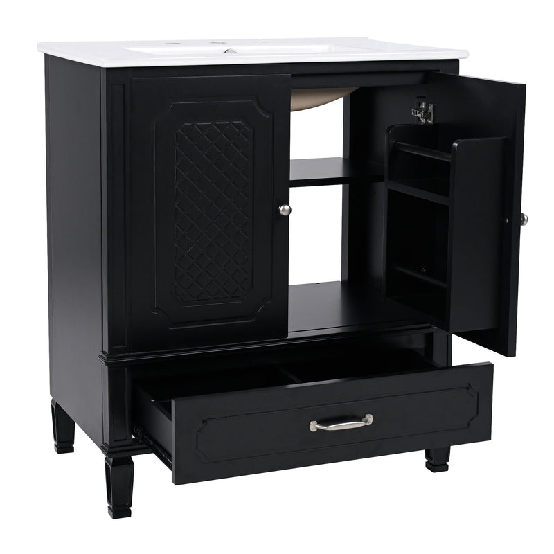 Bathroom Vanity With Sink, Soft Closing Door, Multi Functional Storage by HouseOfZazla