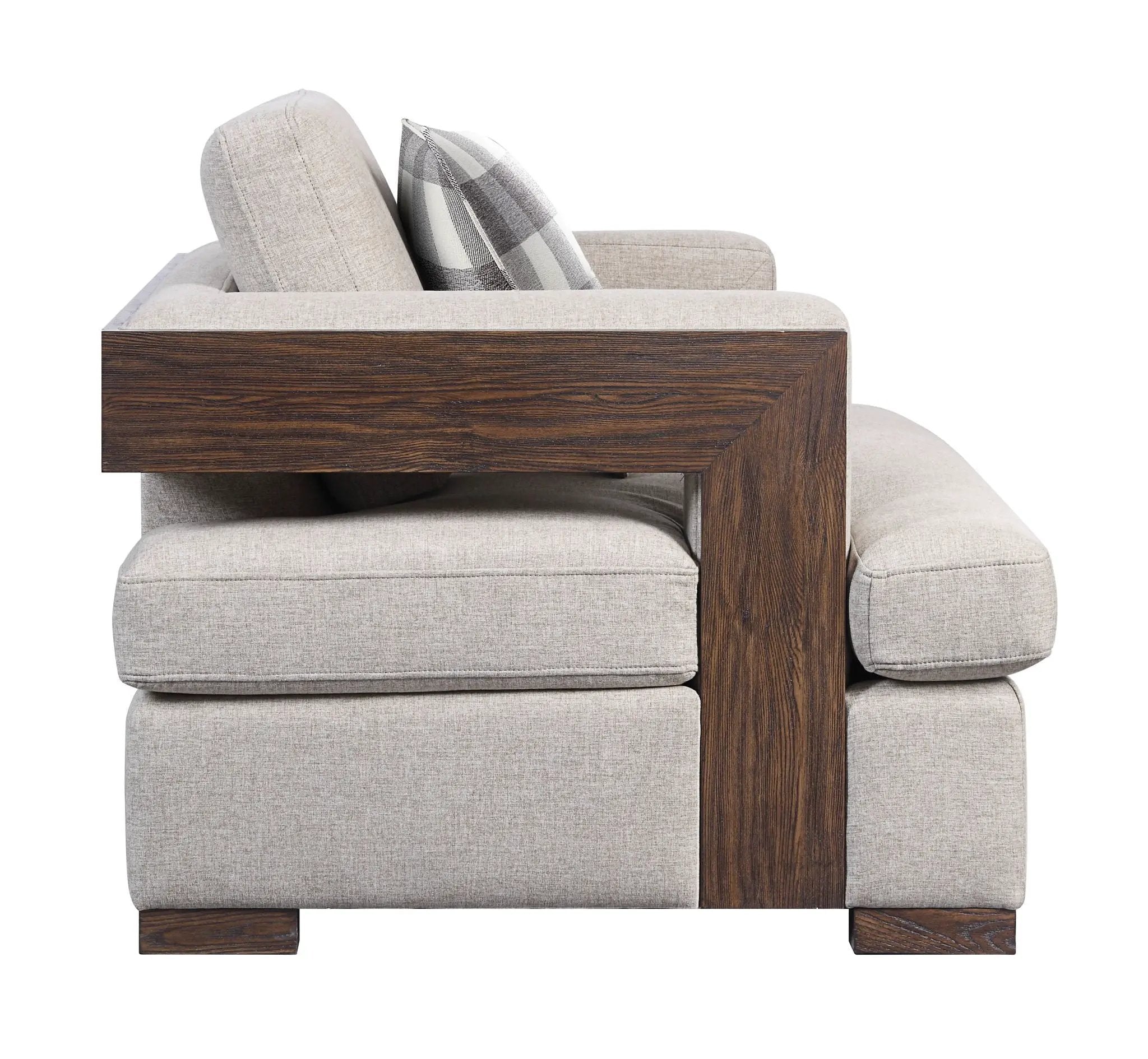 Niamey - Sofa With 4 Toss Pillows - Walnut by HouseOfZazla