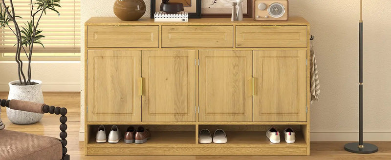 U-Style Farmhouse Sideboard with 3 Drawers & 4 Doors by HouseOfZazla