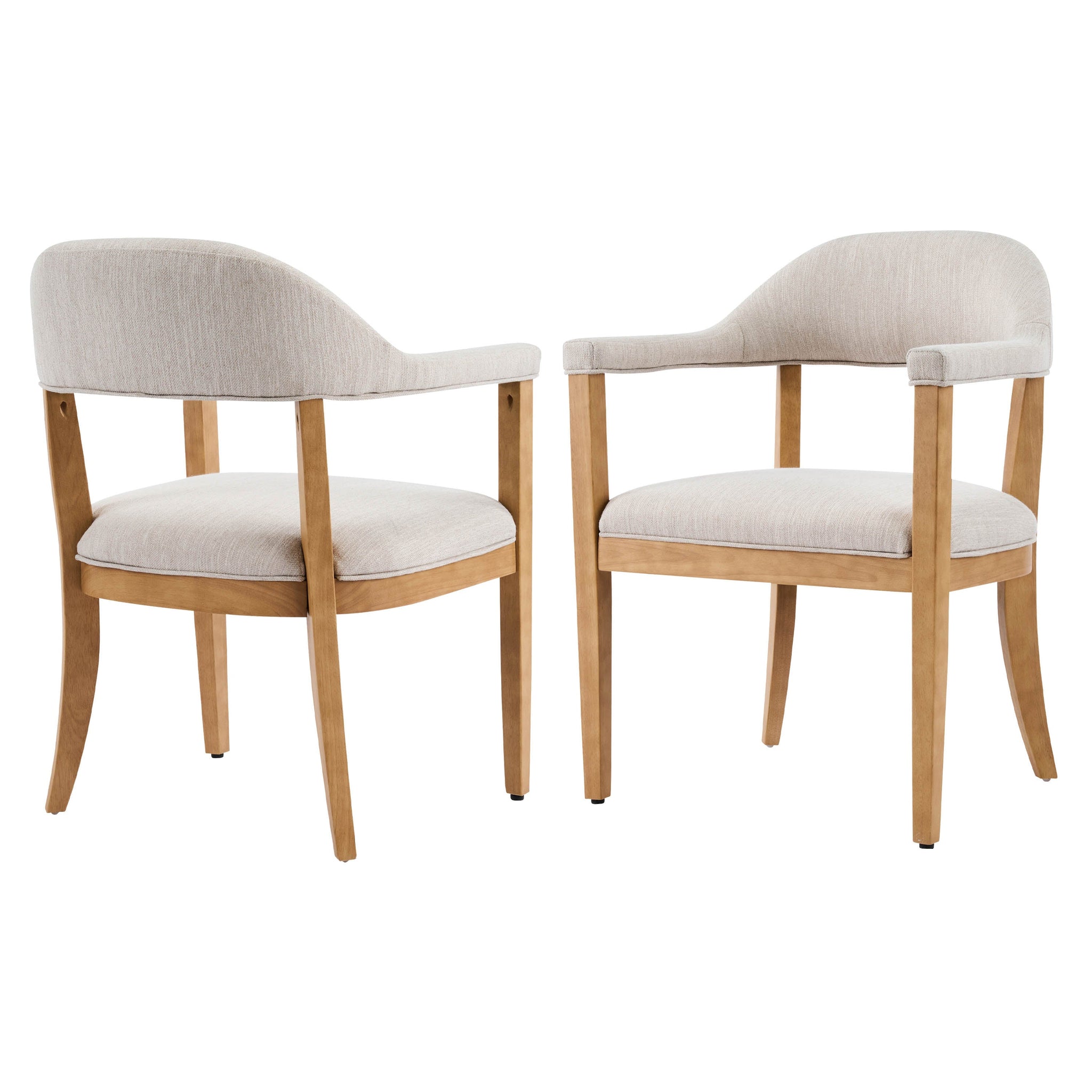 Wood Frame Upholstered Dining Chairs with Armrests (Set of 2) by HouseOfZazla
