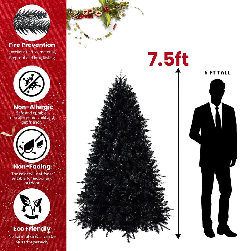 The 6-Foot Pre-Lit Black Christmas Tree by HouseOfZazla