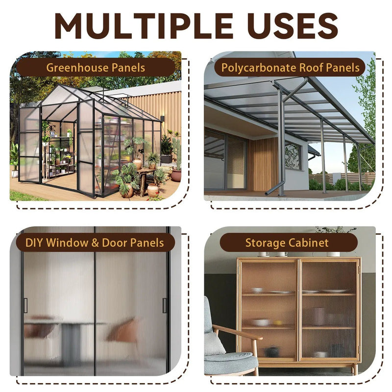 4' x 2' Twin-Wall Polycarbonate Greenhouse Panels (10 Pack) by HouseOfZazla