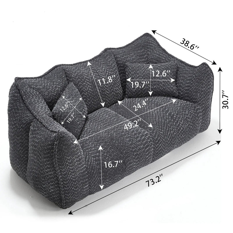 Comfortable Dual Beanbag Chair With High Resilience Foam Core For 2 People by Unique Piece Furniture