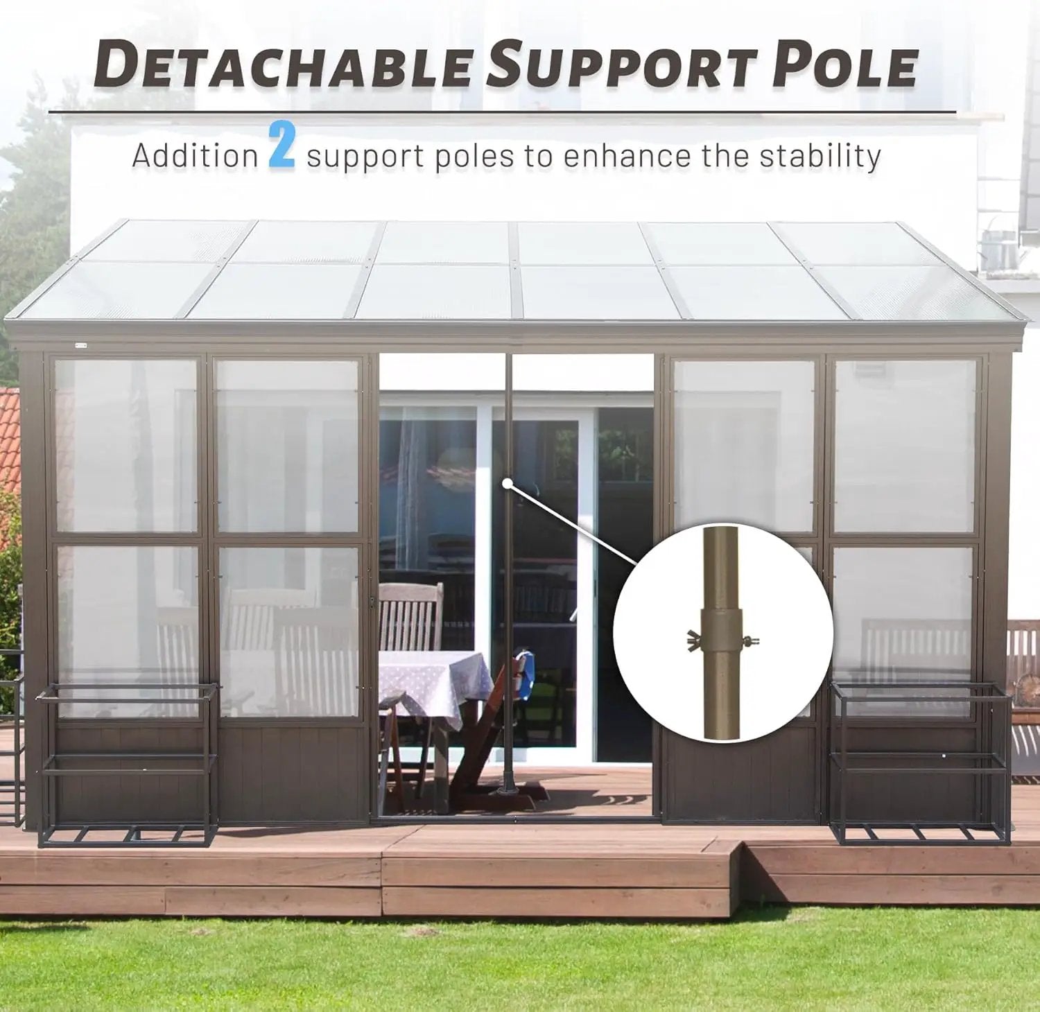 10x14FT All Season Sunroom with Detachable Windows and Sliding Doors by HouseOfZazla