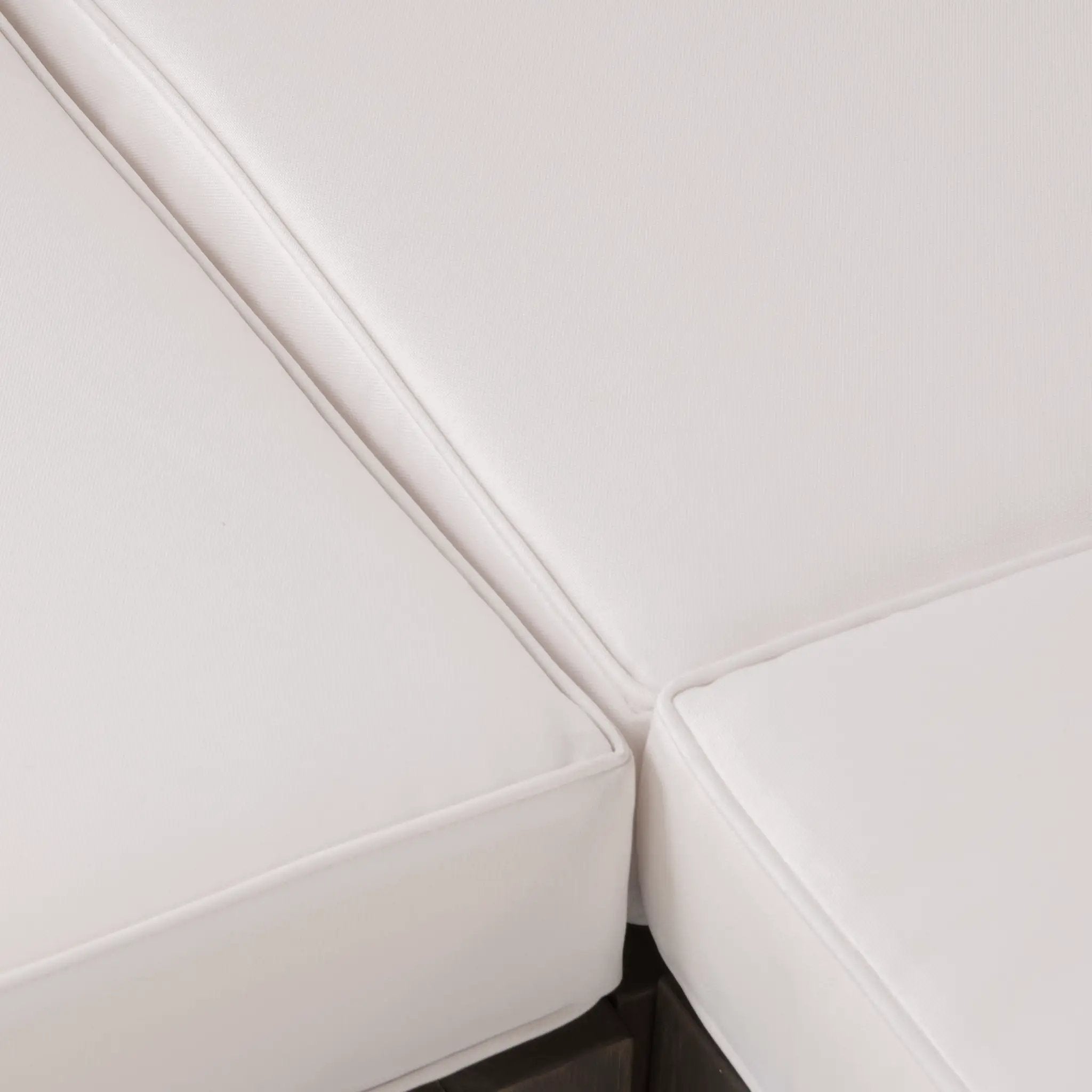 OANA Outdoor Wooden Sectional Set with Cushions, White by HouseOfZazla