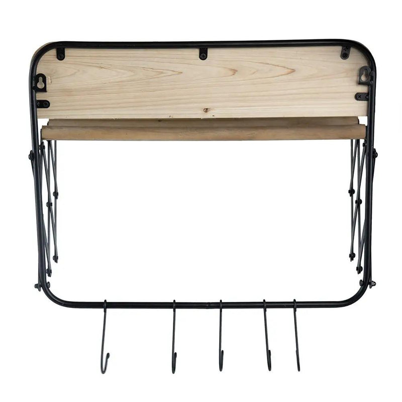Laundry Rack With Accordion Design - Brown / Black - Black Brown by HouseOfZazla