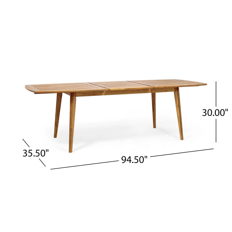 Placidity Outdoor Expandable Dining Table with Slatted Tabletop and Tapered Legs by HouseOfZazla