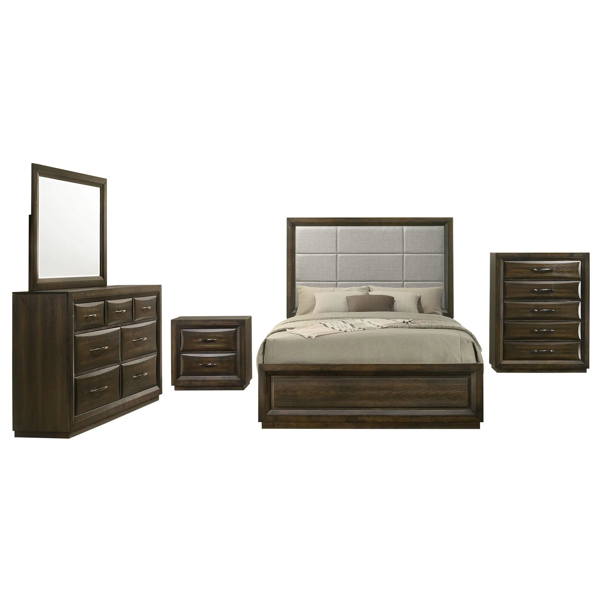 Atlas 5-piece Queen Bedroom Set Dark Oak by Unique Piece Furniture