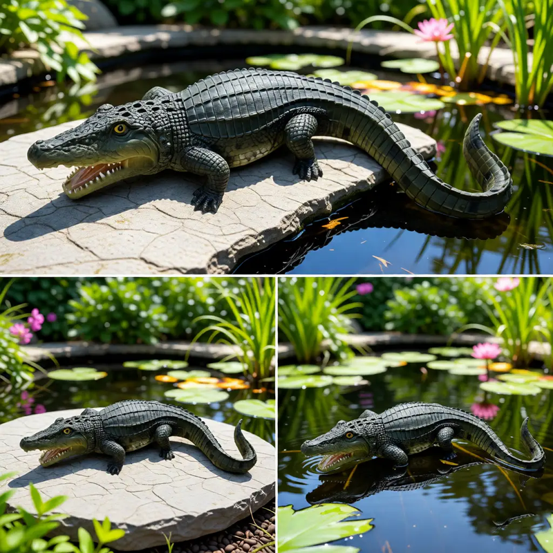 23" Simulated Crocodile Garden Statue by HouseOfZazla