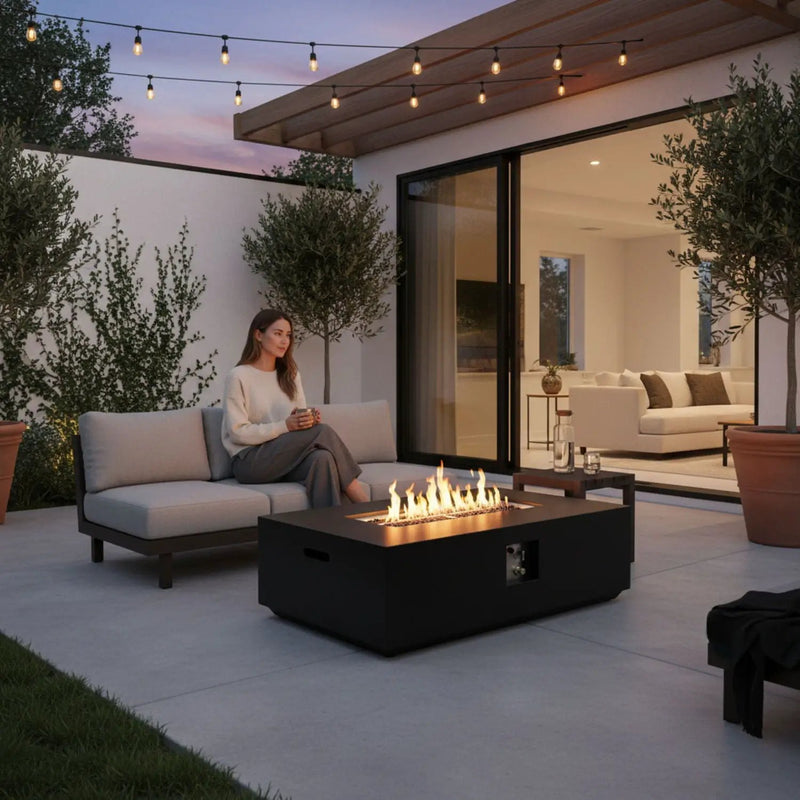 Propane / Natural Gas Fire Pit Table, 50,000 BTU - Charcoal by HouseOfZazla