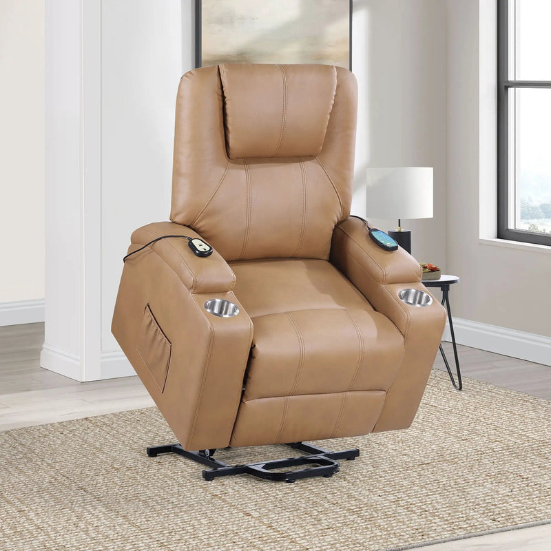 Macklin - Power Lift Massage Recliner With Heat And Dual Cupholders by HouseOfZazla