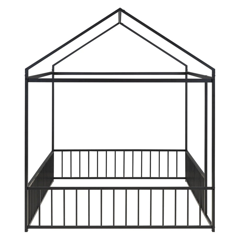 Metal Bed House Bed Frame With Fence by HouseOfZazla