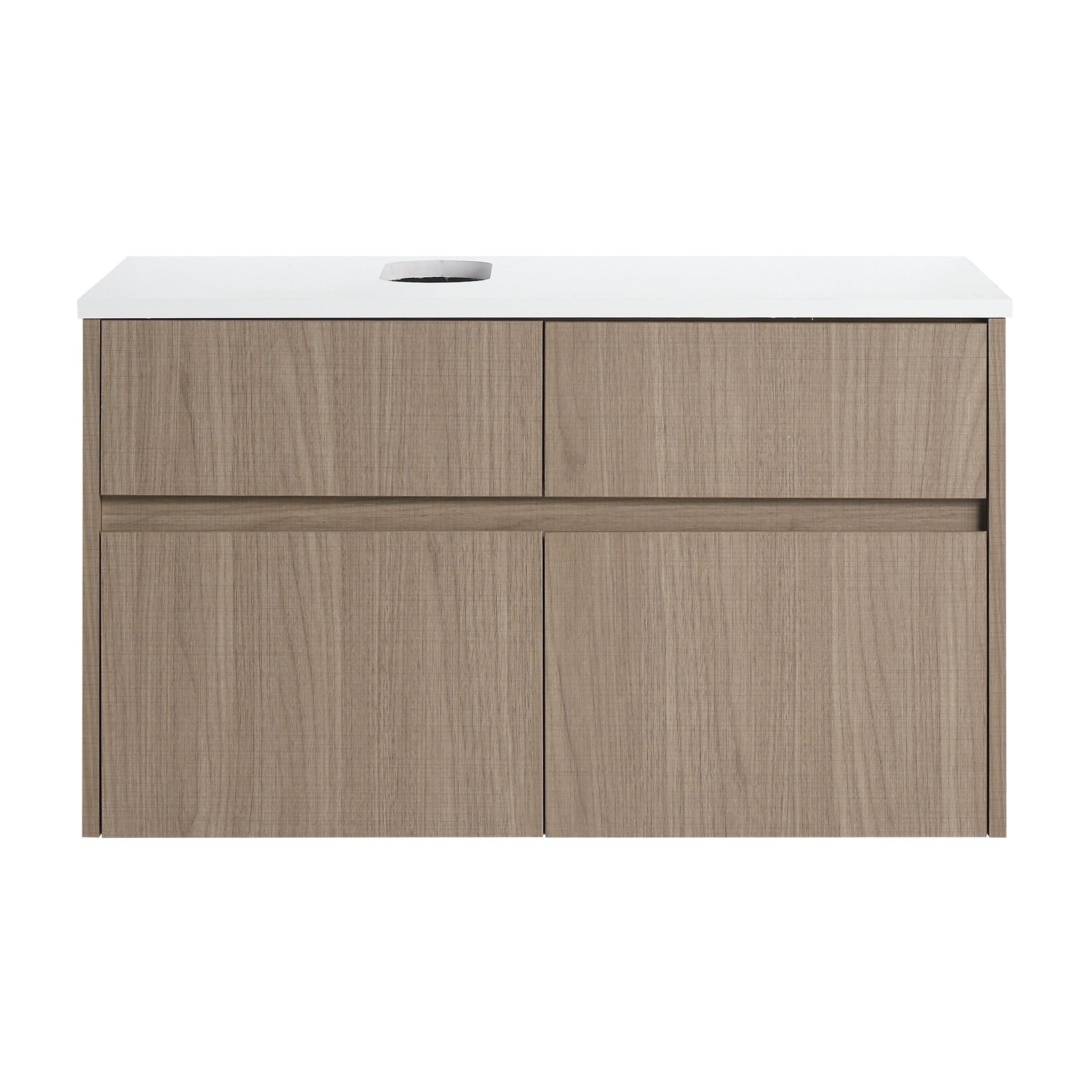 32-Inch Wall-Mounted Bathroom Vanity with Soft Close Doors and Drawer by HouseOfZazla