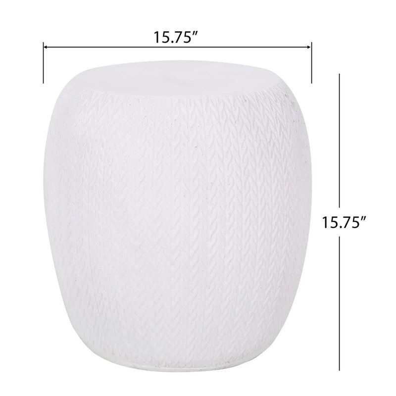 Outdoor Lightweight Concrete Side Table - Antique White by HouseOfZazla