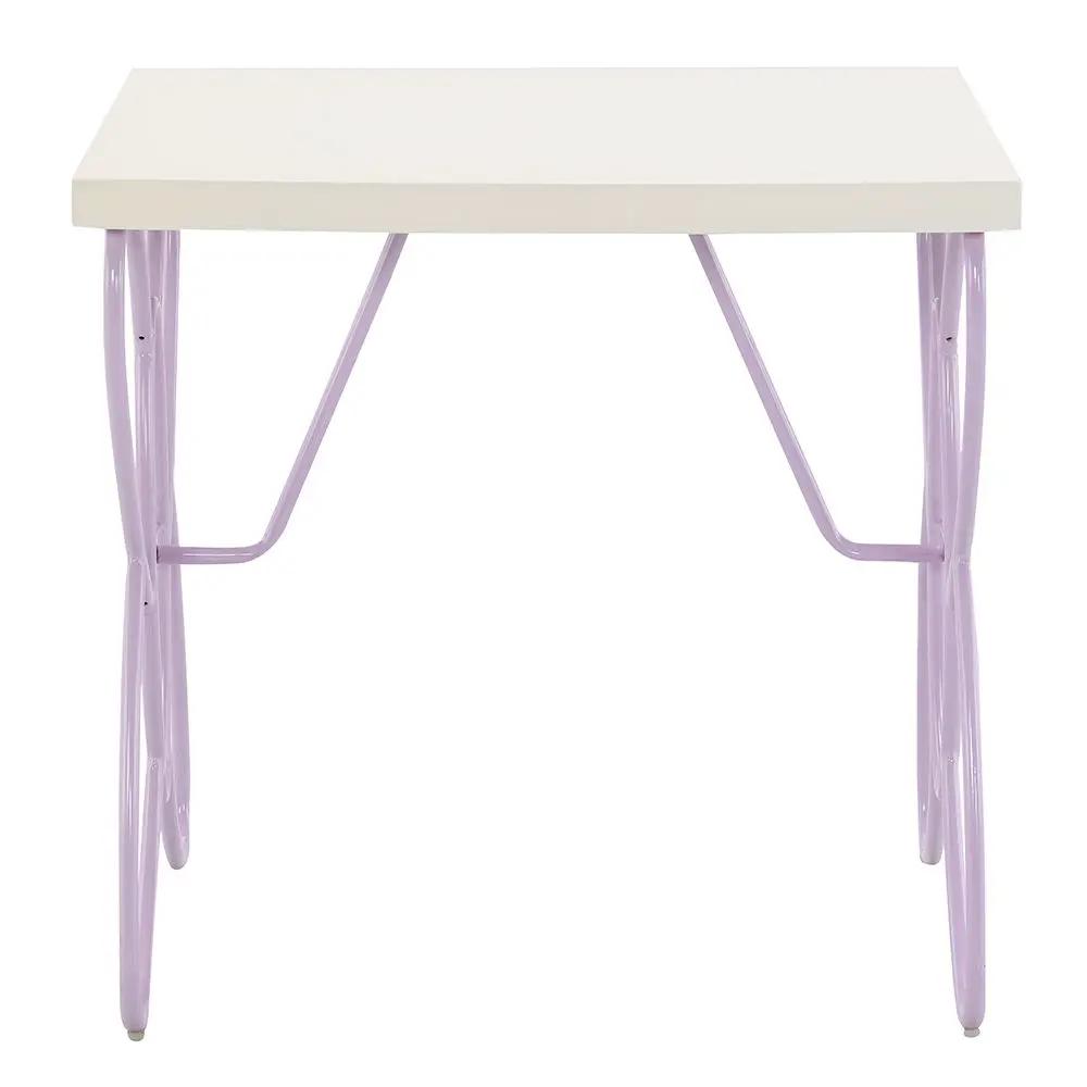 Priya II - Nightstand - White & Light Synthetic Leather Rple by Unique Piece Furniture