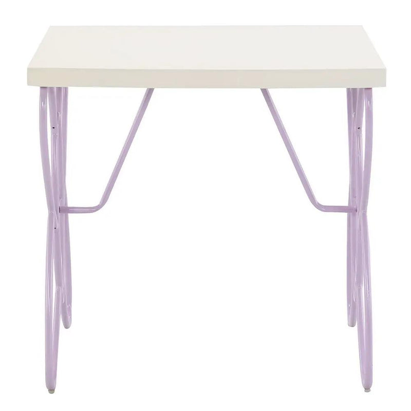 Priya II - Nightstand - White & Light Synthetic Leather Rple by Unique Piece Furniture