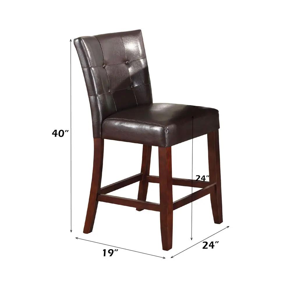 Britney - 20" Counter Height Chair (Set of 2) - Espresso Synthetic Leather & Walnut by Unique Piece Furniture