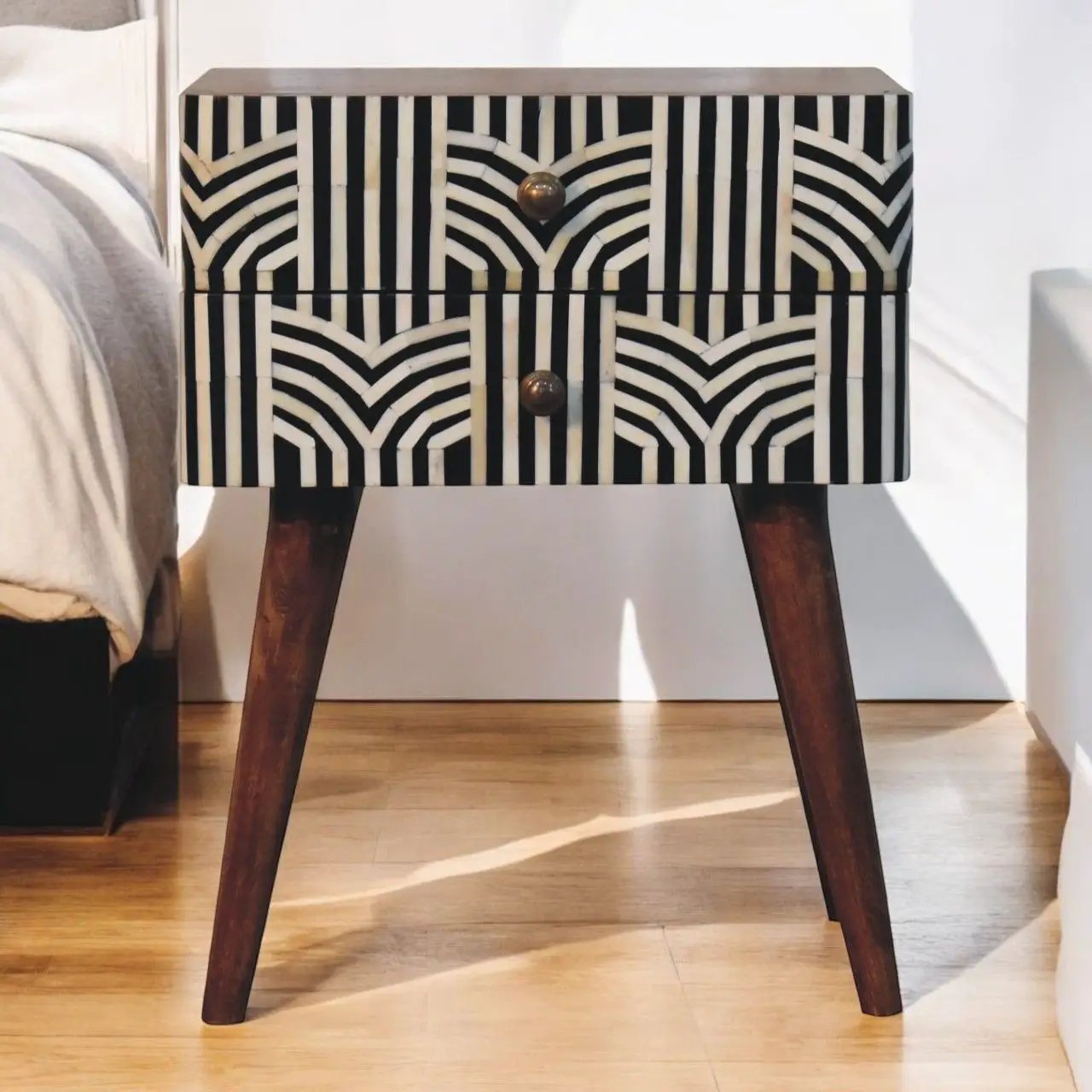 Edessa Bone Inlay Bedside by Unique Piece Furniture