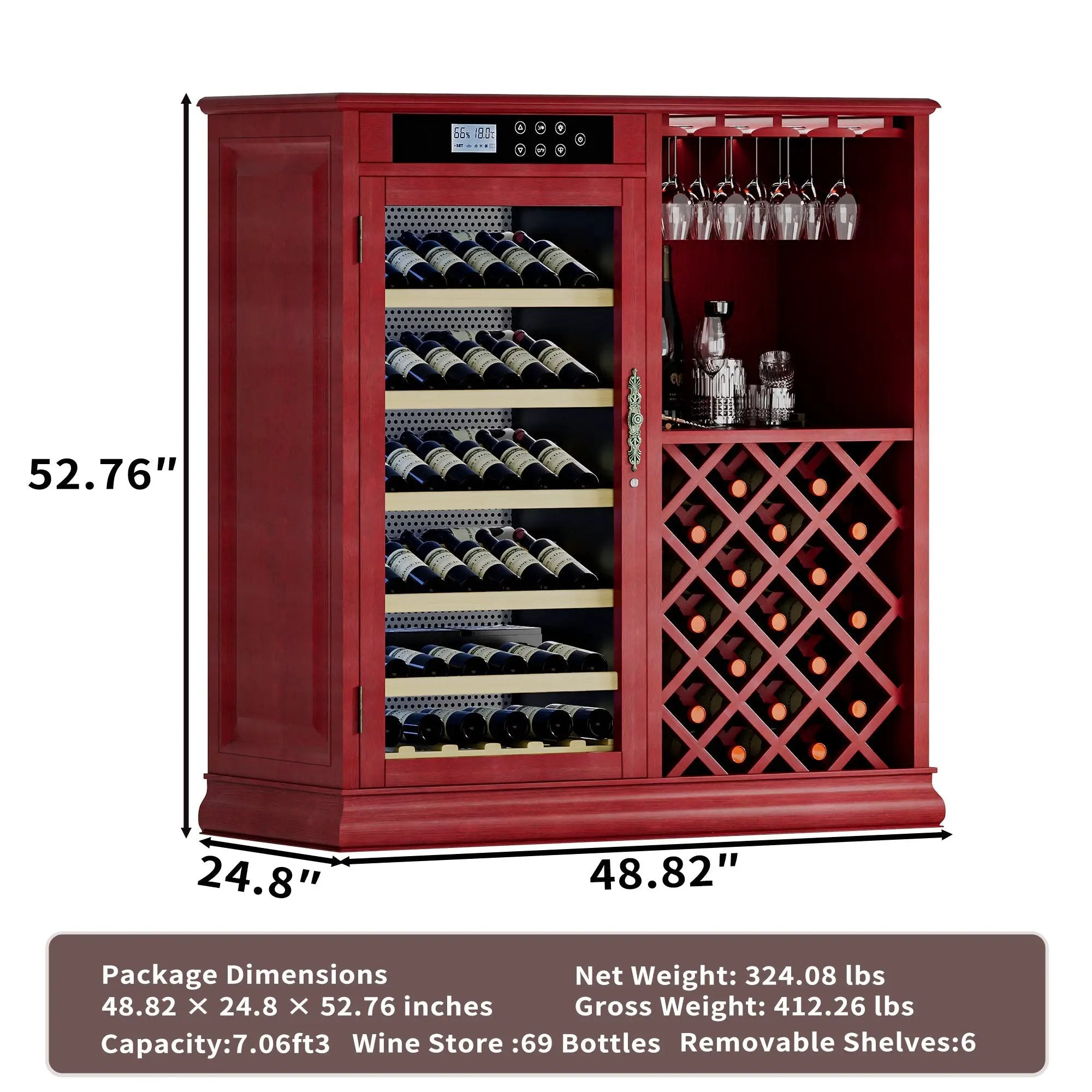 69 Bottles Wood Wine Refrigerator Cabinet by HouseOfZazla