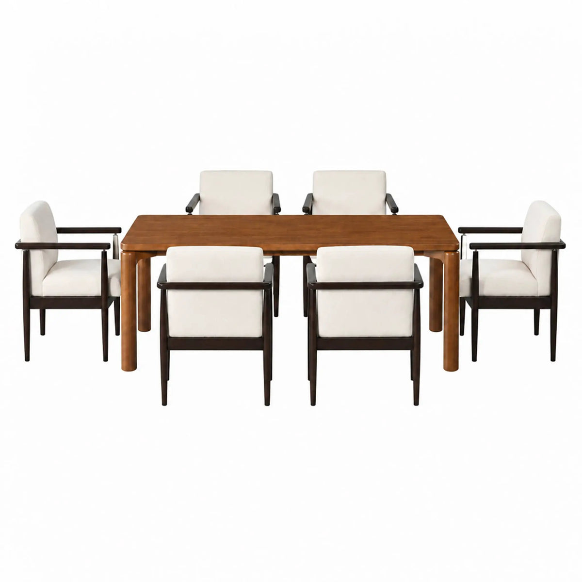 Mid-Century 7-Piece Dining Table Set by HouseOfZazla