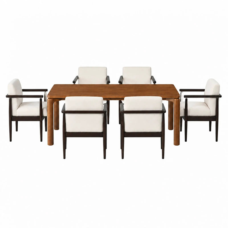 Mid-Century 7-Piece Dining Table Set by HouseOfZazla