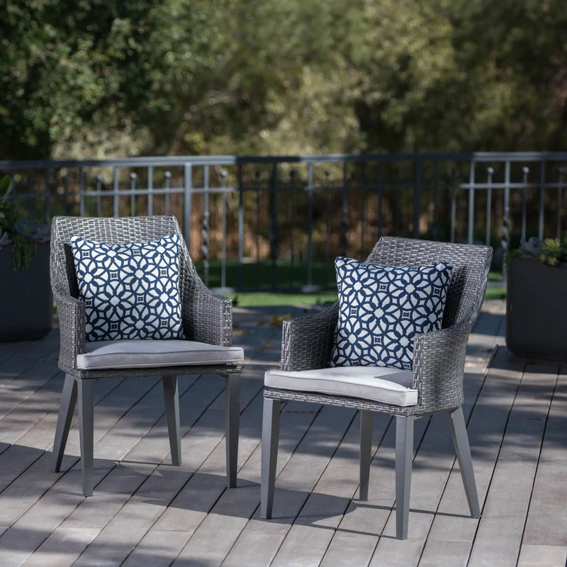 Hillhurst Outdoor Chair Set of 2 with Weather Resistant Cushions by HouseOfZazla