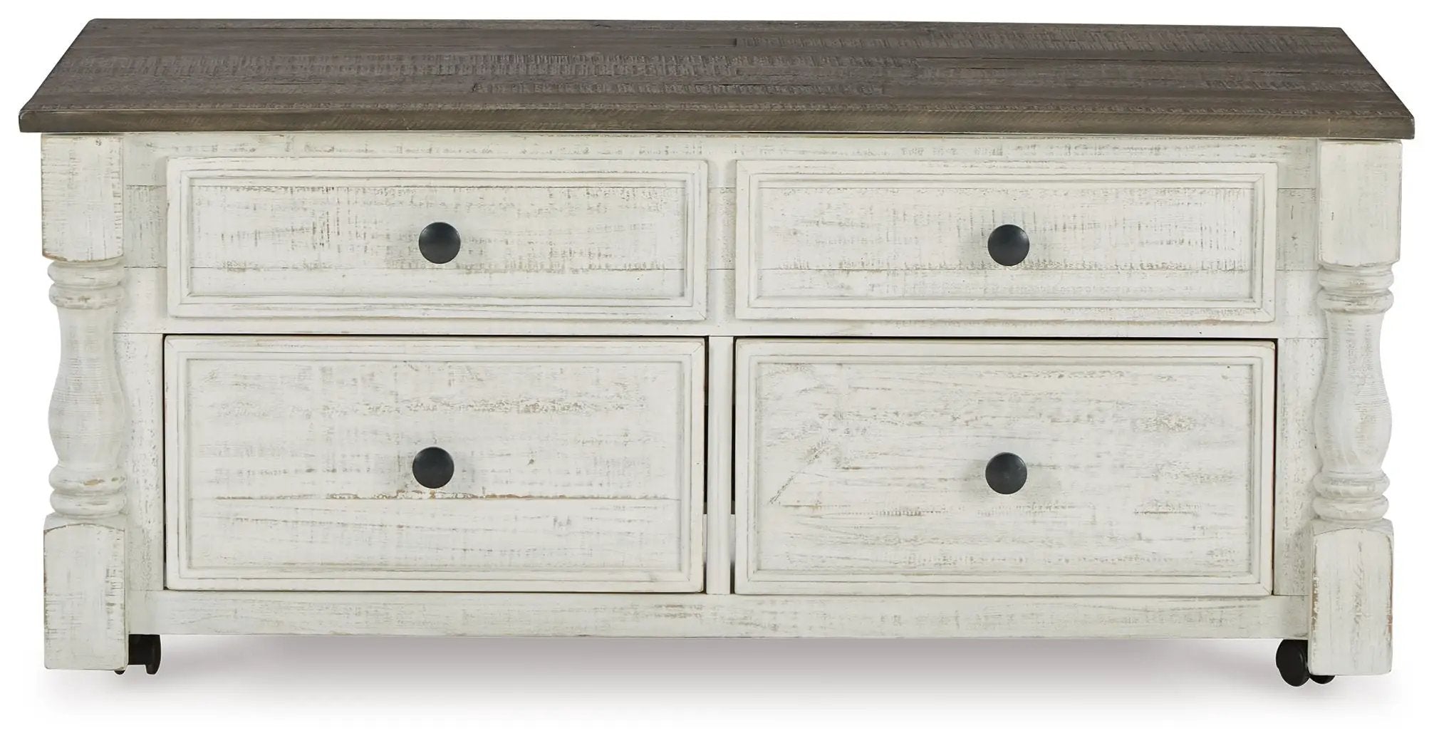Havalance - Lift Top Cocktail Table with Storage Drawers - White / Gray by Unique Piece Furniture