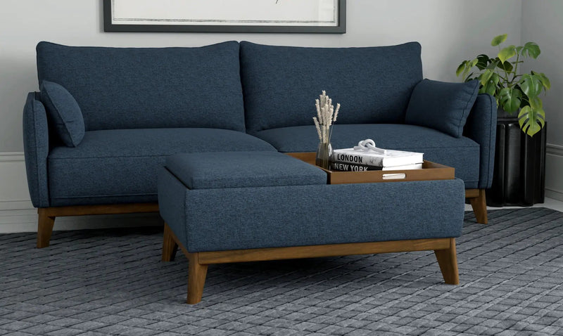 Reversible Tray Ottoman - Blue by Unique Piece Furniture