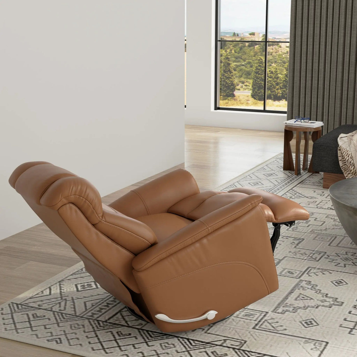 Bentley - Swivel Glider Recliner With Manual Adjustable Headrest & Footrest by HouseOfZazla