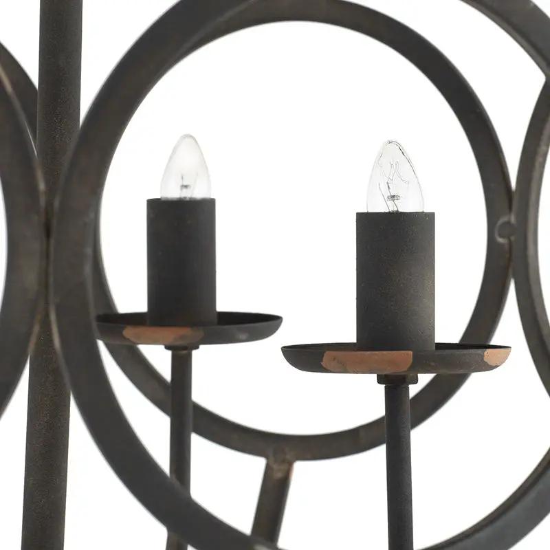 4 Light Metal Chandelier, Hanging Light Fixture With Adjustable Chain For Kitchen, Bulb Not Included - Black by HouseOfZazla