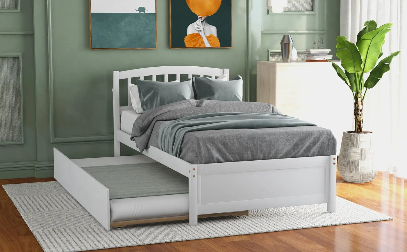 Platform Bed Wood Bed Frame With Trundle by Unique Piece Furniture