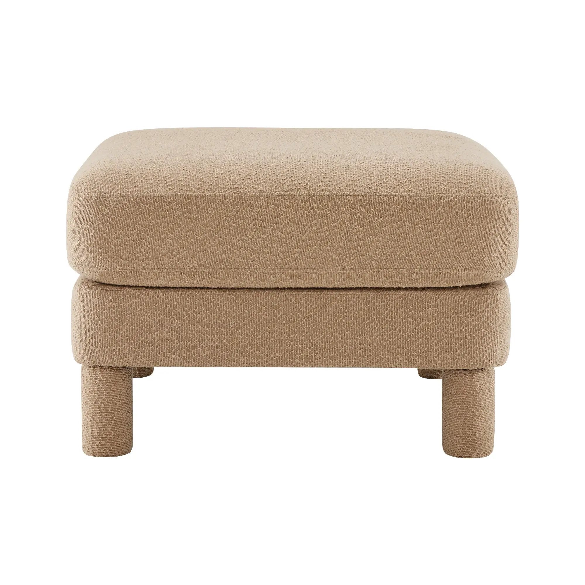 Coffee Ottoman with Boucle Fabric by HouseOfZazla