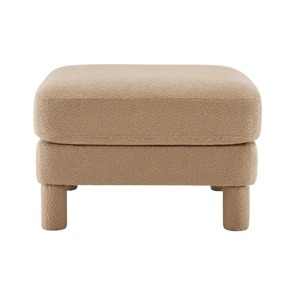 Coffee Ottoman with Boucle Fabric