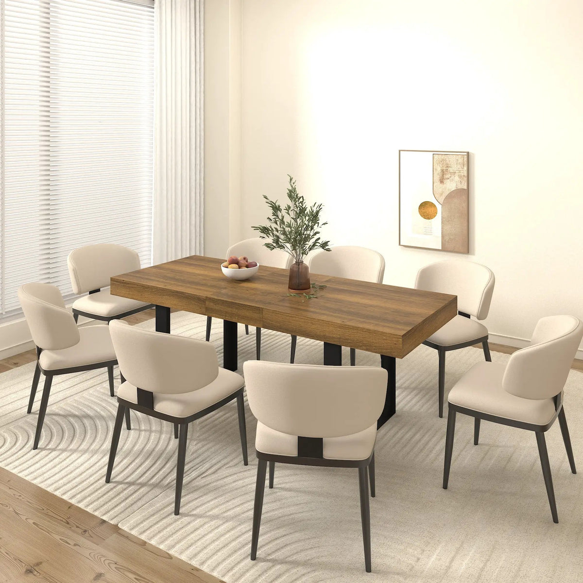 Rectangle Extendable Dining Table for 6-10 People by HouseOfZazla