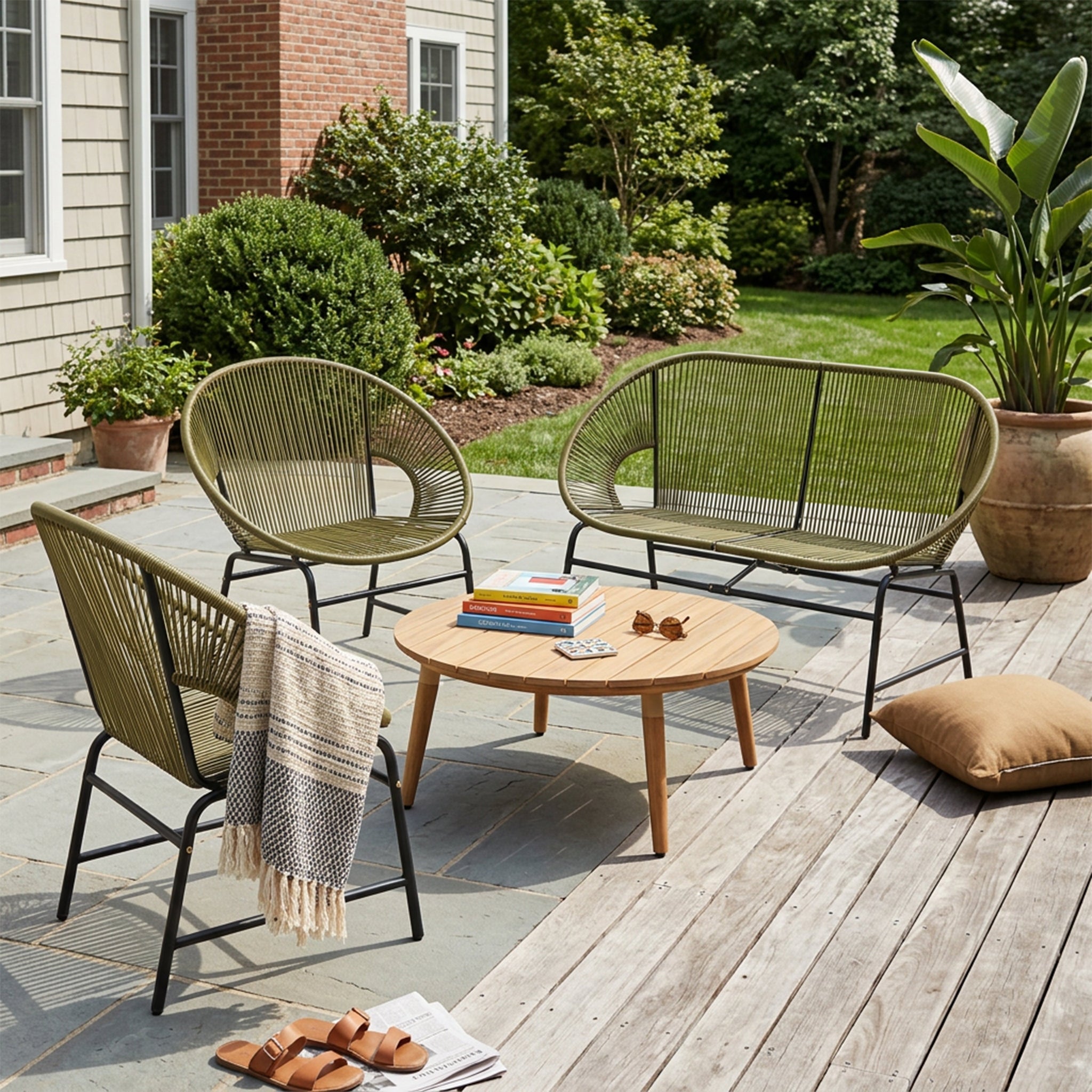 Nusa Outdoor Patio 4-Pcs Chat Set by HouseOfZazla