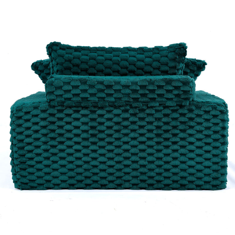Comfort Bearing Sofa With 2 Pillows And 1 Backrest - Green by HouseOfZazla